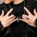 Blue Zircon Cross Hip-hop Necklace by nowadaysfashion
