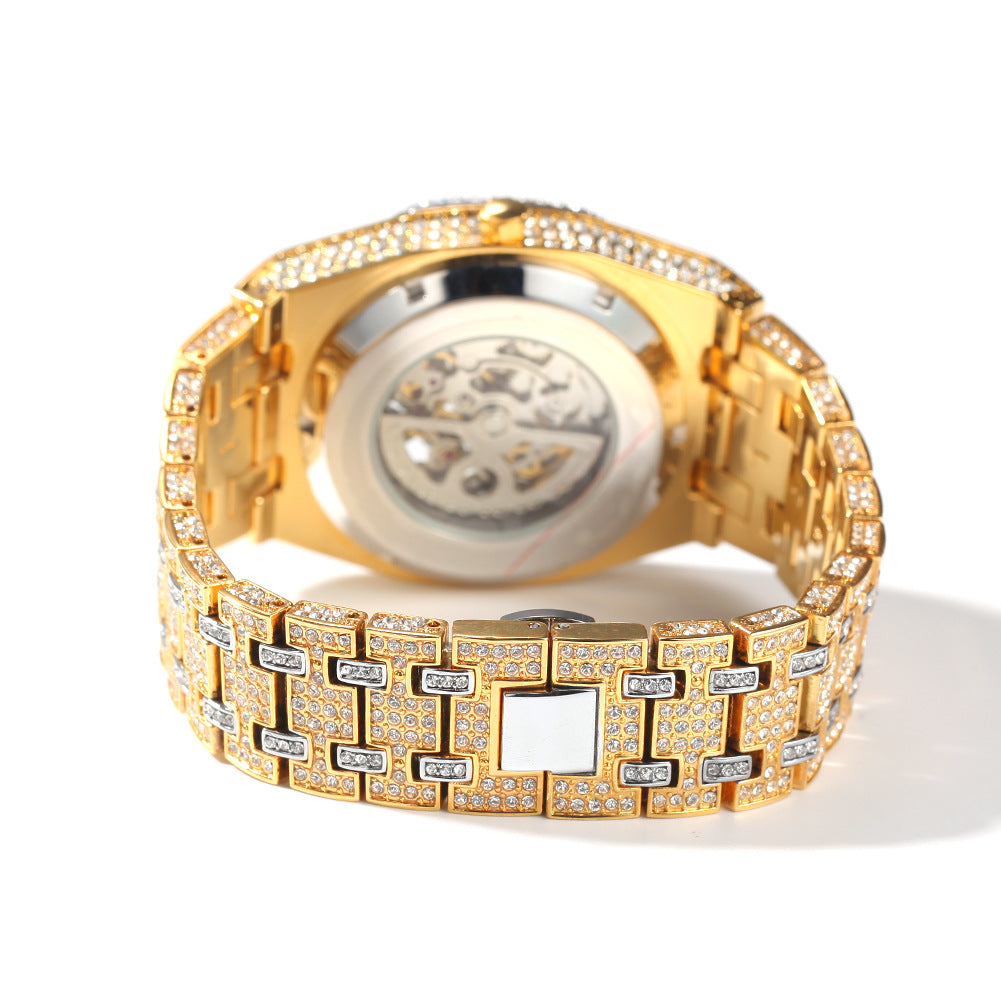 Hip Hop Full Diamond Hollow Case Mechanical Watch by nowadaysfashion