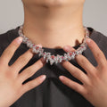 Hip-hop exaggerated spiky parasitic red-eyed thorn diamond-encrusted necklace by nowadaysfashion
