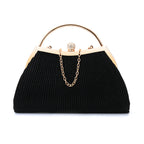 folded metal diamond-studded handbag wedding clutch bag