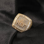 Hip-hop diamond-encrusted zircon DIY letter square ring by nowadaysfashion