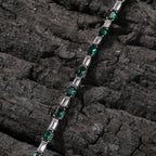 Hip-hop zircon-encrusted emerald color-matching tennis chain by nowadaysfashion