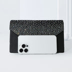 Colorful hot diamond black clutch