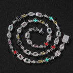 Hip-Hop Diamond-Encrusted 6mm Colored Gemstone Bracelet by nowadaysfashion
