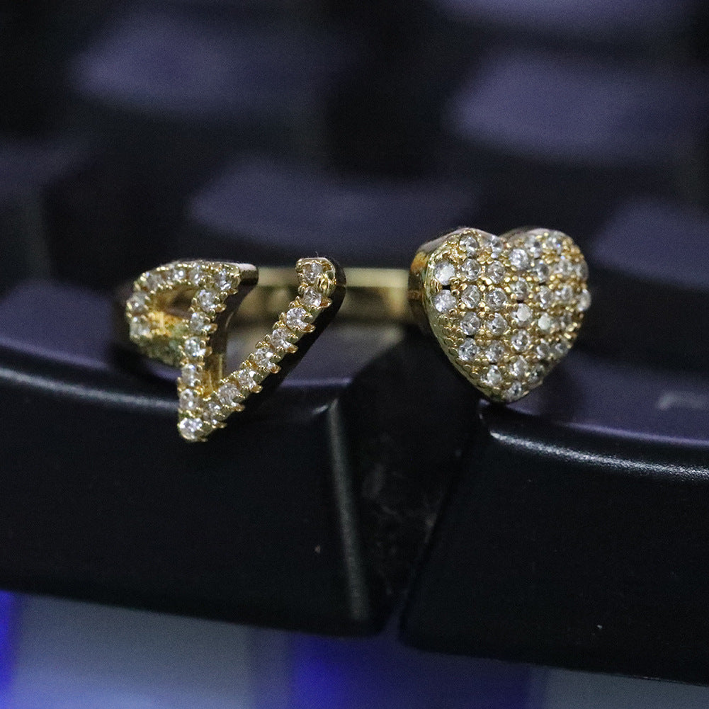 Hip-hop zircon-encrusted 26 English letters ring by nowadaysfashion