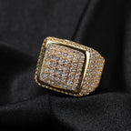 Hip-hop large square ring with zircon by nowadaysfashion