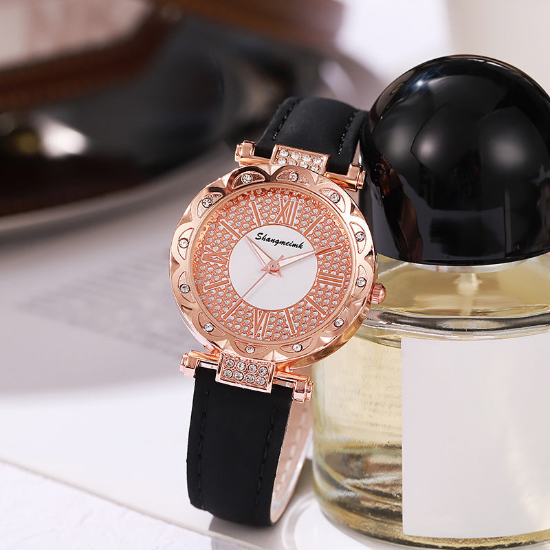 Korean-style quartz watch with a simple leather strap. by nowadaysfashion