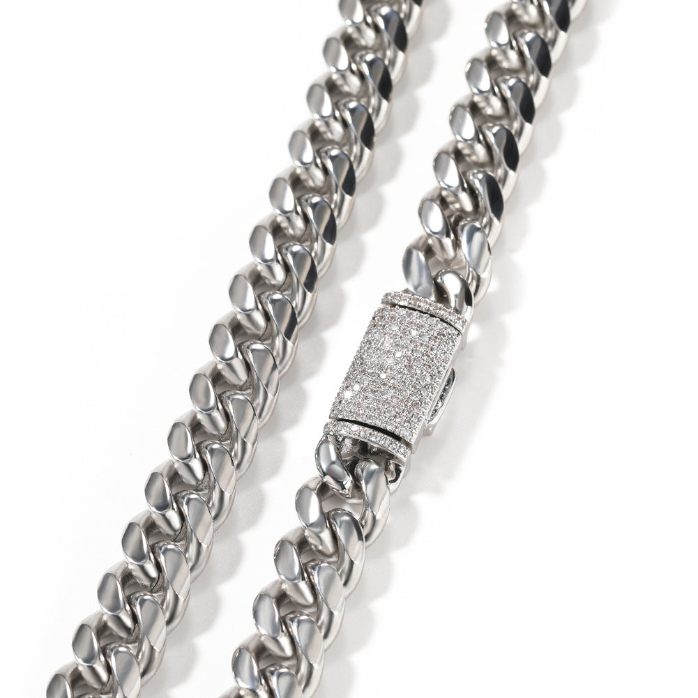 Hip-hop zircon stainless steel zircon necklace by nowadaysfashion