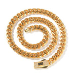 Hip-hop diamond-encrusted clasp smooth Cuban chain by nowadaysfashion