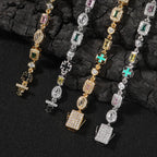 Hip-Hop Diamond-Encrusted 6mm Colored Gemstone Bracelet by nowadaysfashion