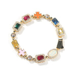 Hip-hop diamond multi-colored gemstone necklace by nowadaysfashion