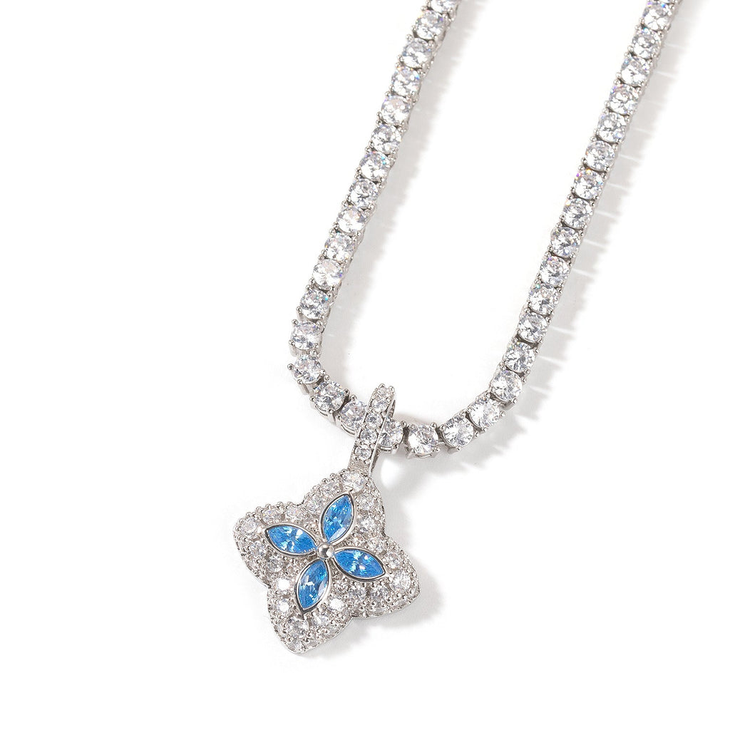 Cubic Zirconia Colorful Four-Leaf Clover Pendant by nowadaysfashion
