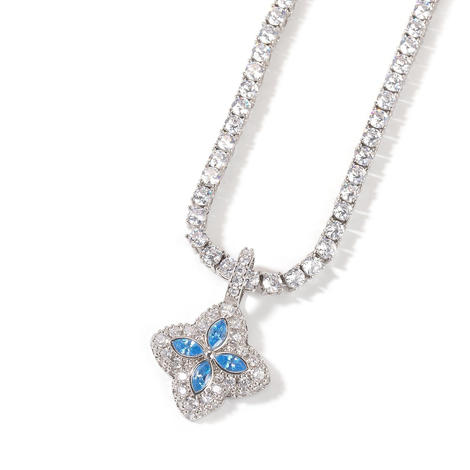Cubic Zirconia Colorful Four-Leaf Clover Pendant by nowadaysfashion