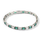 Hip-hop zircon-encrusted emerald color-matching tennis chain by nowadaysfashion