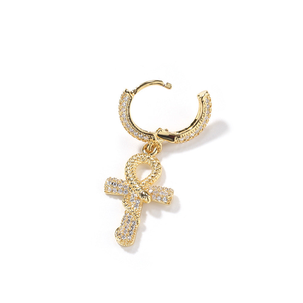 Hip-hop Anhe snake zircon earrings by nowadaysfashion