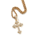 Hip-Hop Diamond-Encrusted Zircon Cross Necklace by nowadaysfashion