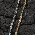 Hip-Hop Diamond-Encrusted 6mm Colored Gemstone Bracelet by nowadaysfashion