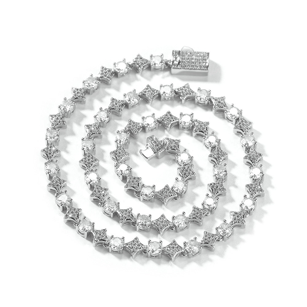 Star zircon tennis chain necklace by nowadaysfashion
