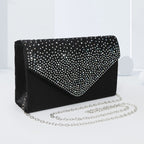 Colorful hot diamond black clutch