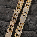 Hip-hop zircon-encrusted sun, star and eye necklace by nowadaysfashion