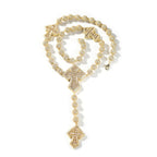 Hip Hop Beaded Zirconia Cross Necklace by nowadaysfashion