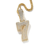 Hip-hop diamond-encrusted number pendant by nowadaysfashion