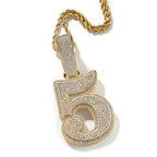 Hip-hop diamond-encrusted number pendant by nowadaysfashion