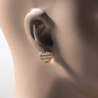 Hip-hop inlaid zircon heart-shaped earrings by nowadaysfashion
