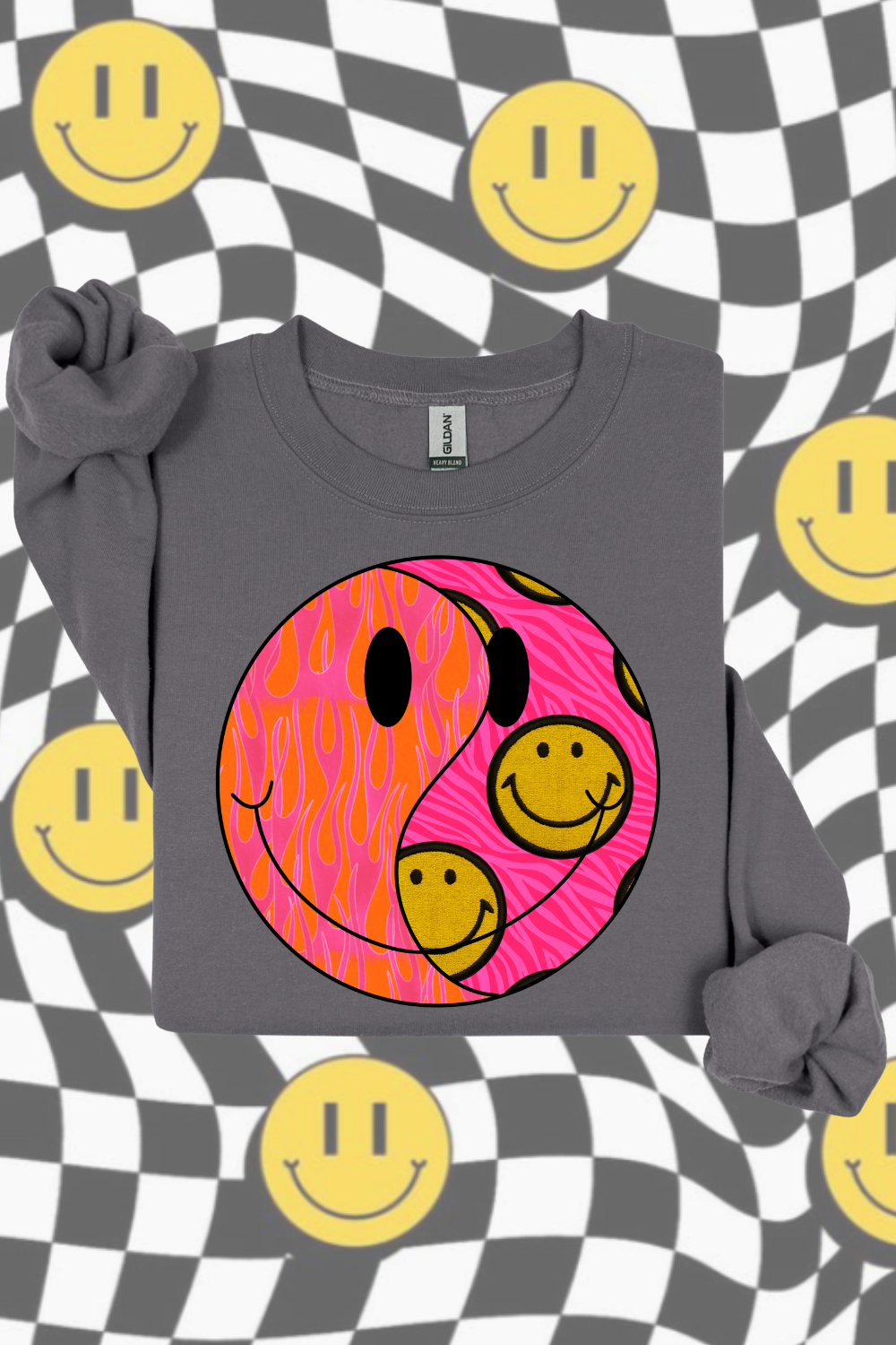 Funky Smiley Sweatshirt by Spurs & Spades Boutique