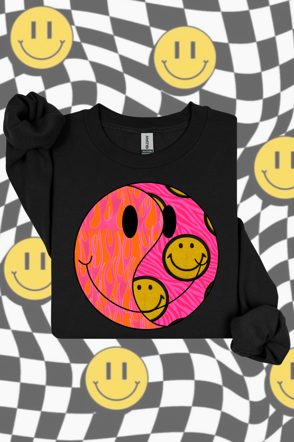 Funky Smiley Sweatshirt by Spurs & Spades Boutique