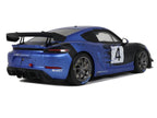 2021 Porsche Cayman 718 GT4 RS Clubsport #4 Black with Blue Graphics Limited Edition to 999 pieces Worldwide 1/18 Model Car by Otto Mobile