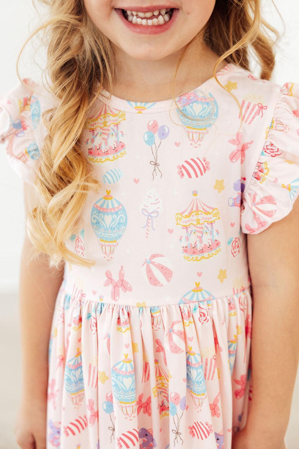 Off to the Circus Flutter Sleeve Twirl Dress by Mila & Rose ®