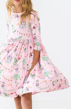 Once Upon a Time 3/4 Sleeve Pocket Twirl Dress by Mila & Rose ®