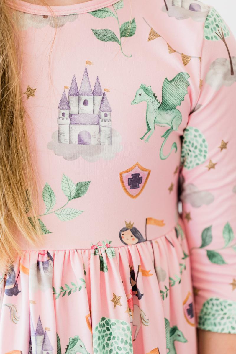 Once Upon a Time 3/4 Sleeve Pocket Twirl Dress by Mila & Rose ®