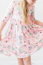 Once Upon a Time 3/4 Sleeve Pocket Twirl Dress by Mila & Rose ®