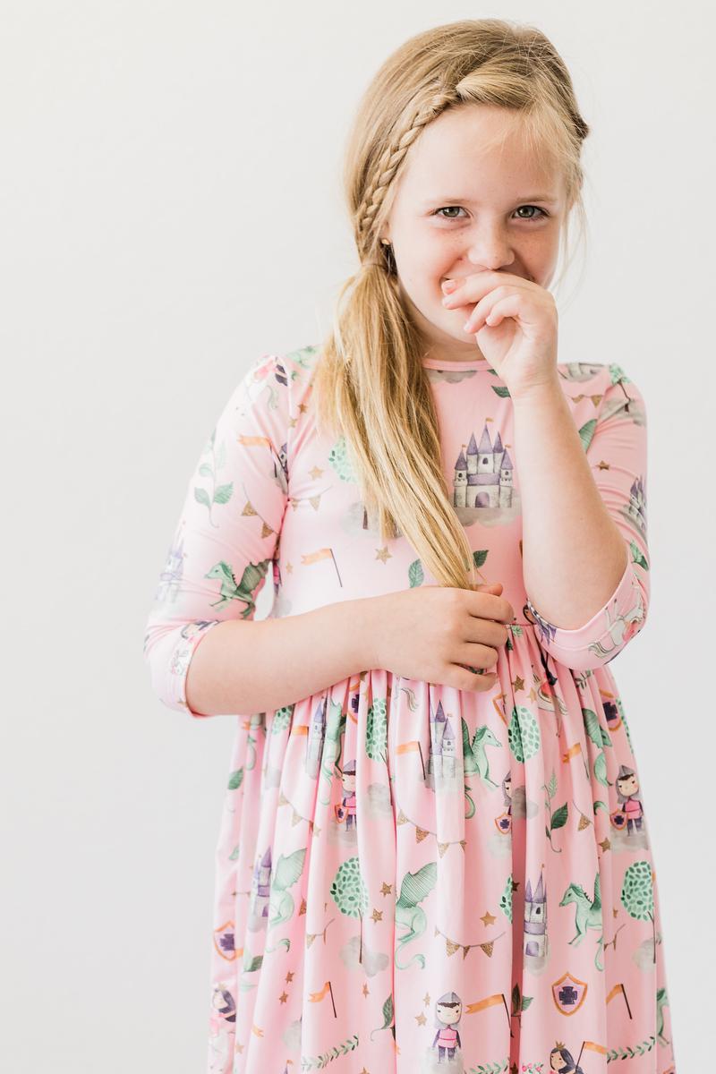 Once Upon a Time 3/4 Sleeve Pocket Twirl Dress by Mila & Rose ®