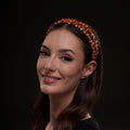 Orange Crystal Beaded Hairband by Bridal Port