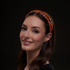 Orange Crystal Beaded Hairband by Bridal Port