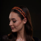 Orange Crystal Beaded Hairband by Bridal Port