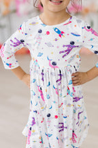 Out of this World 3/4 Sleeve Pocket Twirl Dress by Mila & Rose ®