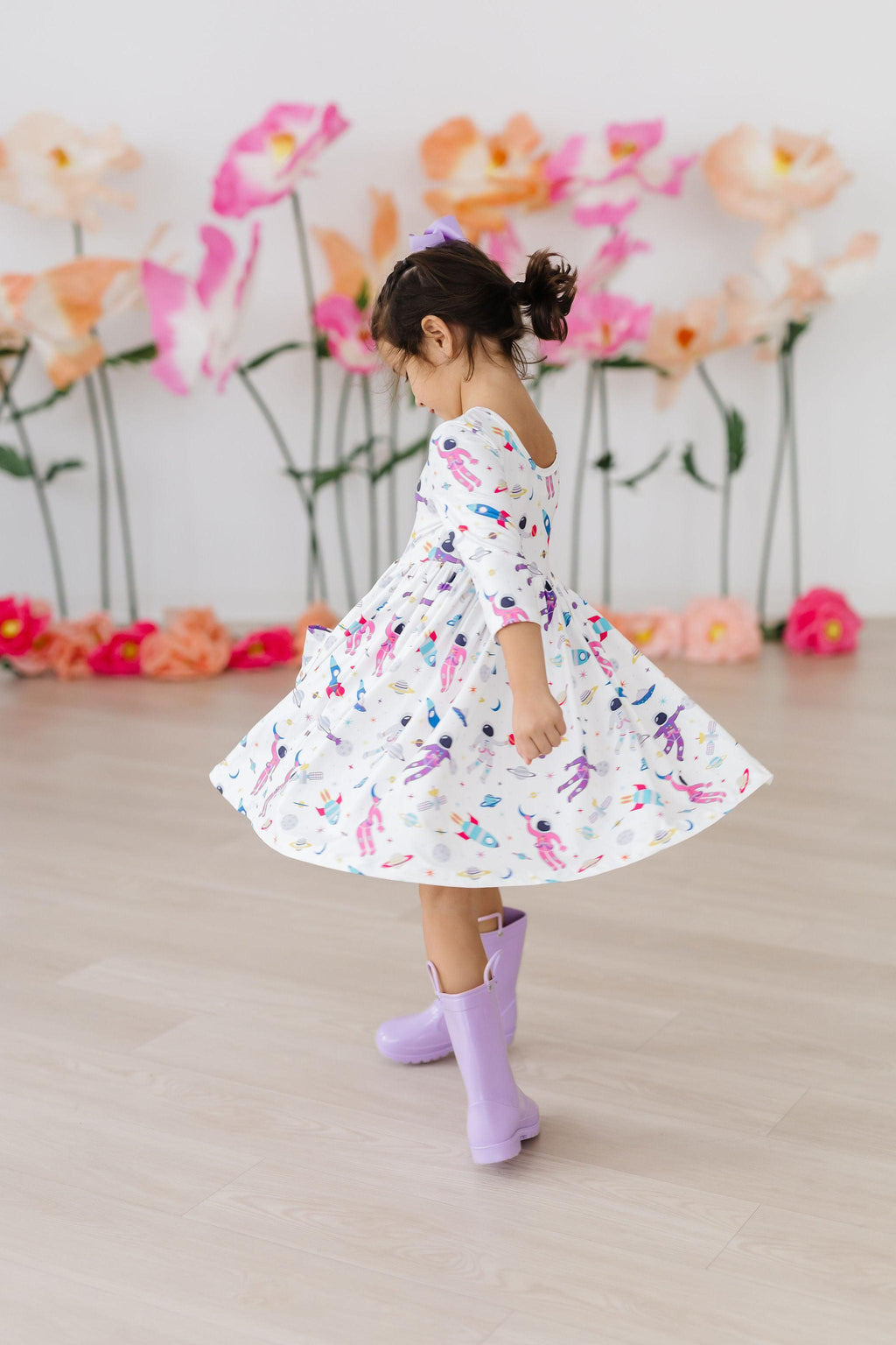 Out of this World 3/4 Sleeve Pocket Twirl Dress by Mila & Rose ®