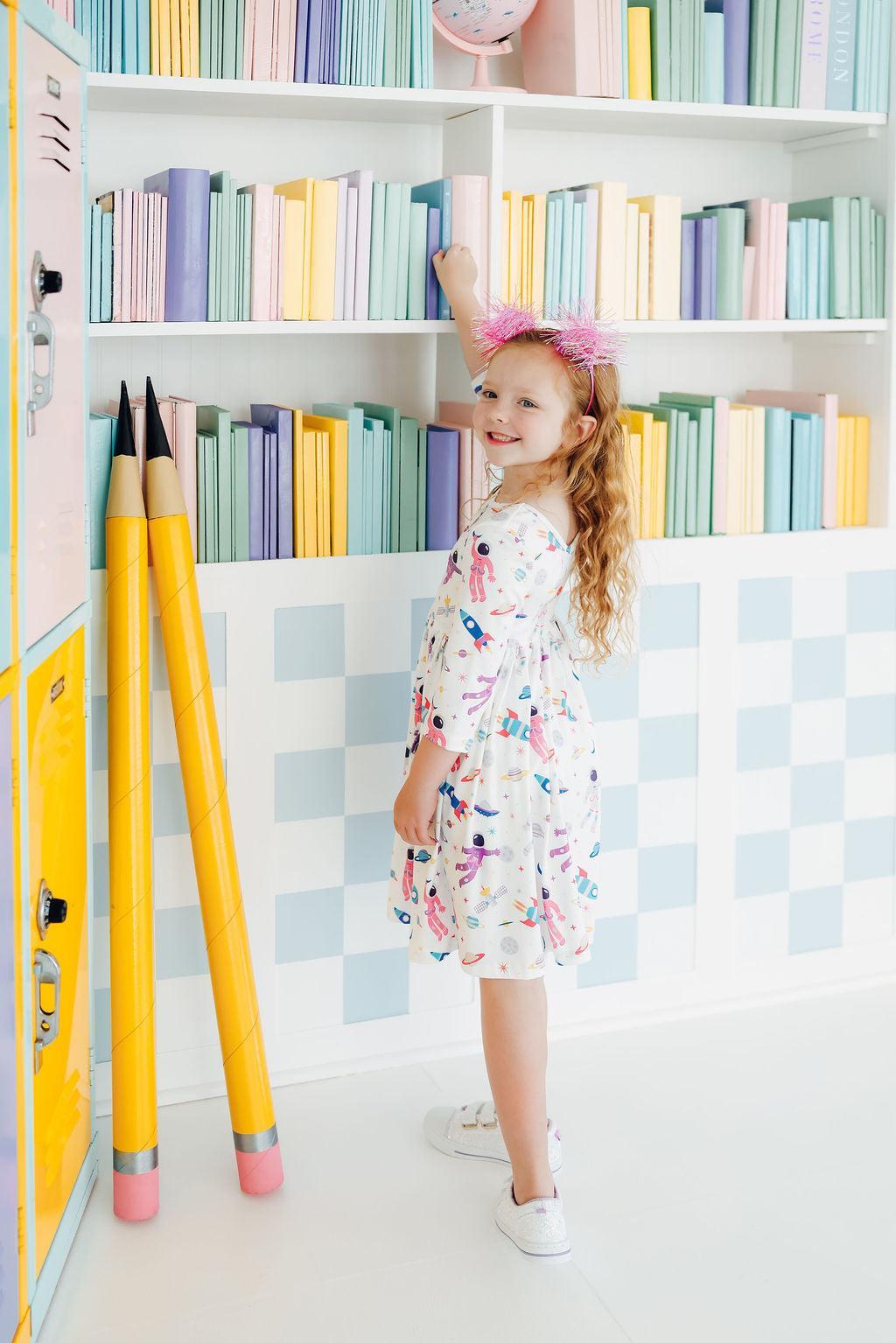 Out of this World 3/4 Sleeve Pocket Twirl Dress by Mila & Rose ®