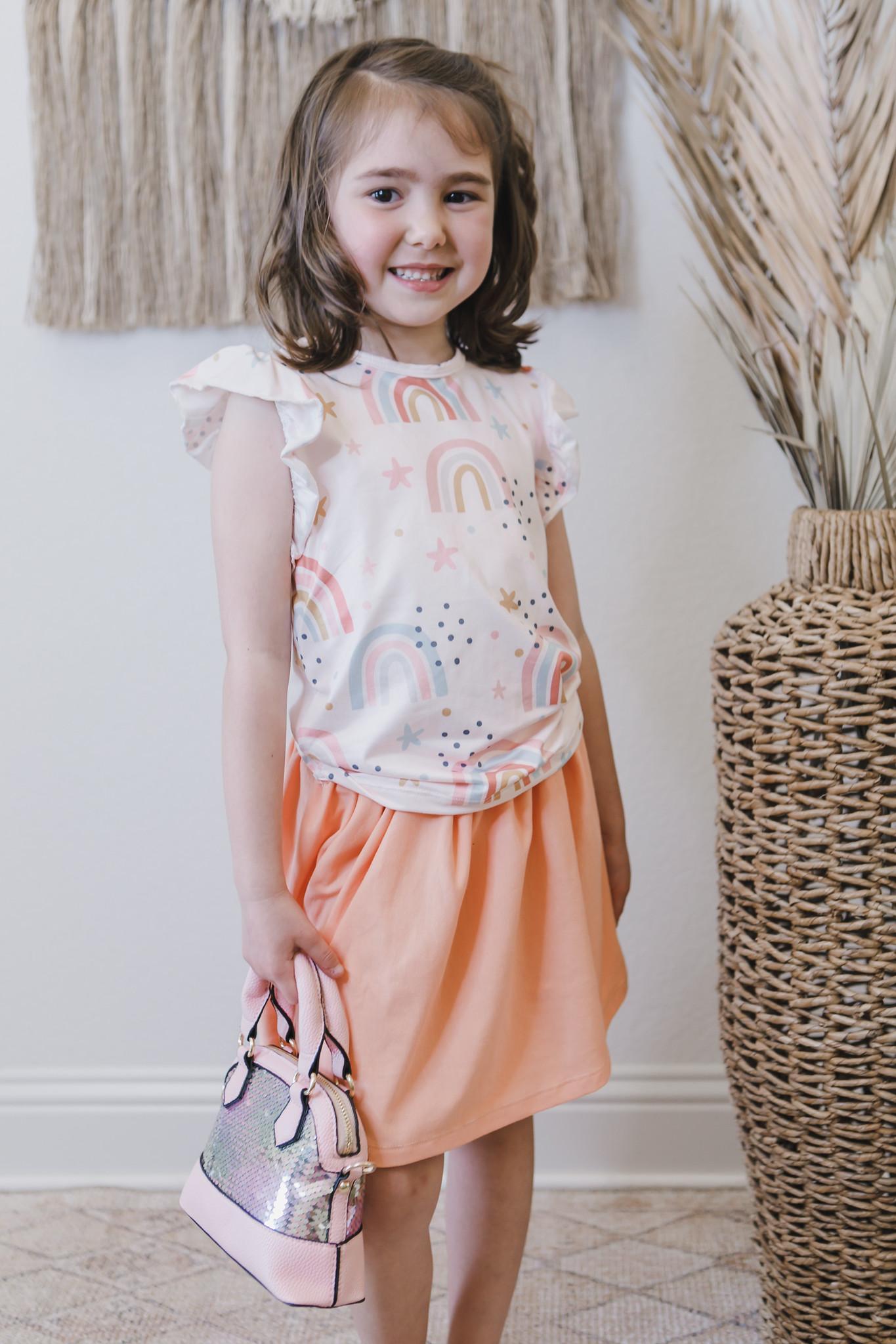 Over the Rainbow S/S Ruffle Tee by Mila & Rose ®