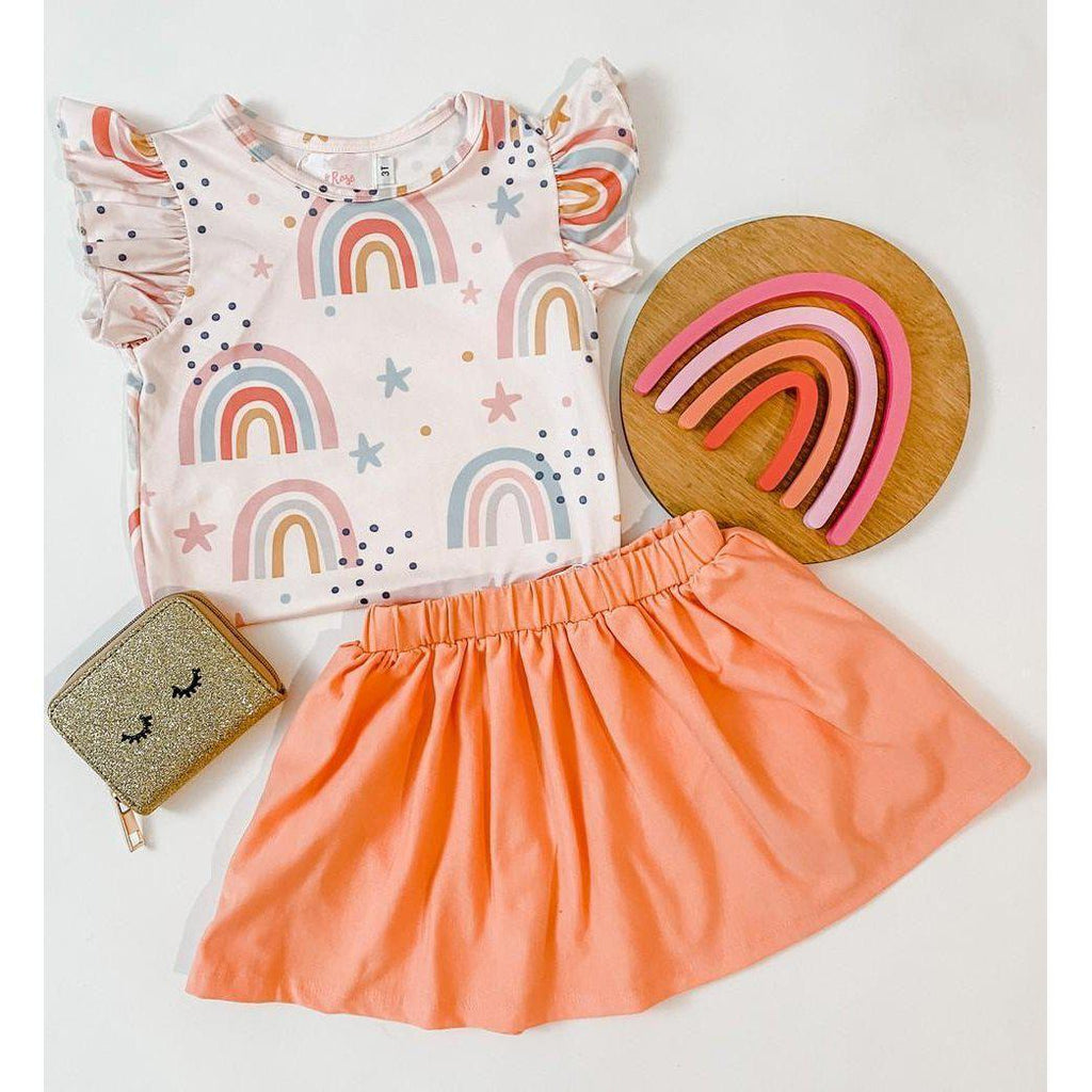 Over the Rainbow S/S Ruffle Tee by Mila & Rose ®