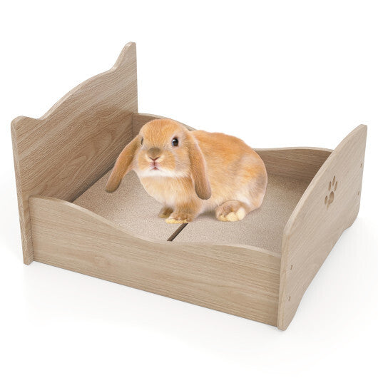 Elevated Pet Bed Frame with Rails and Cute Headboards-Walnut by LuxuryLifeWay Online Store