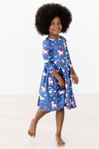 Painted Skies 3/4 Sleeve Pocket Twirl Dress by Mila & Rose ®
