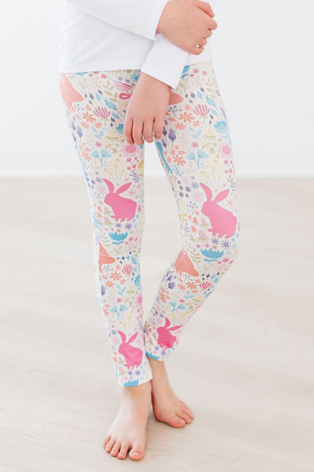 Pastel Floral Bunnies Leggings by Mila & Rose ®