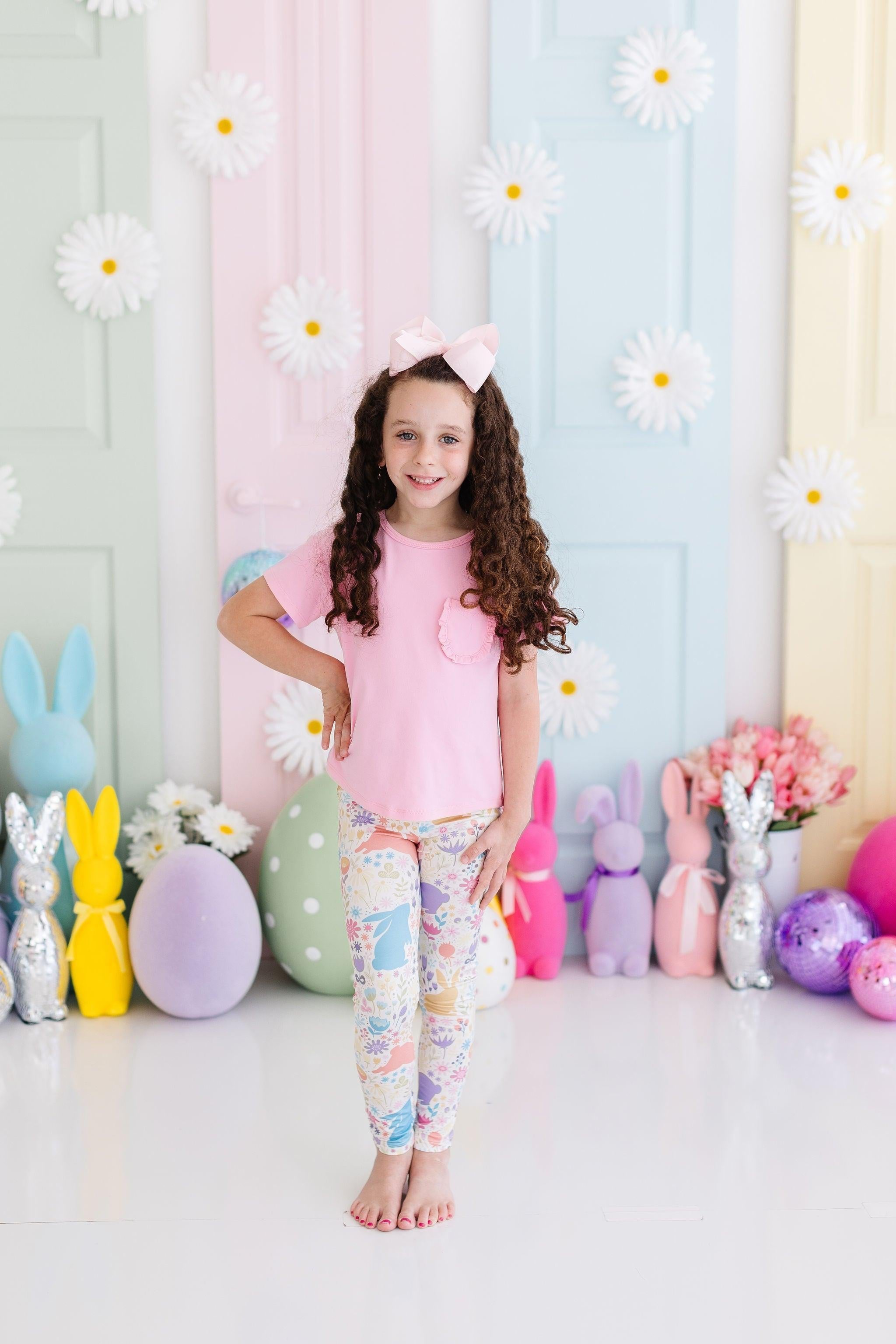 Pastel Floral Bunnies Leggings by Mila & Rose ®
