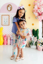 Pastel Floral Bunnies Leggings by Mila & Rose ®