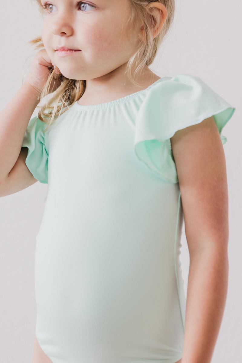 Pastel Green S/S Flutter Sleeve Leotard by Mila & Rose ®